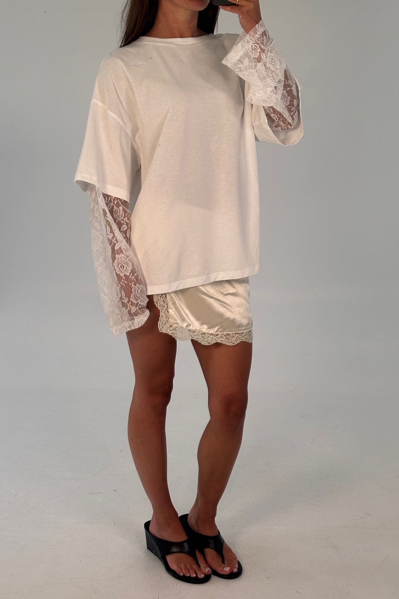 Francesca Lace Tee White