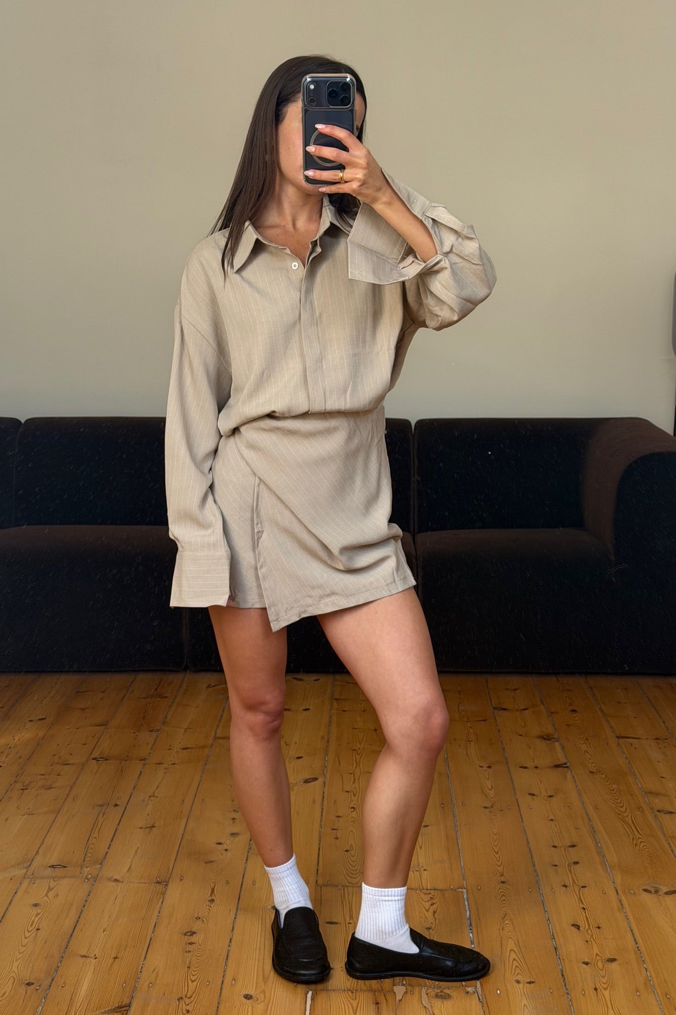 Theo Mini Dress Beige