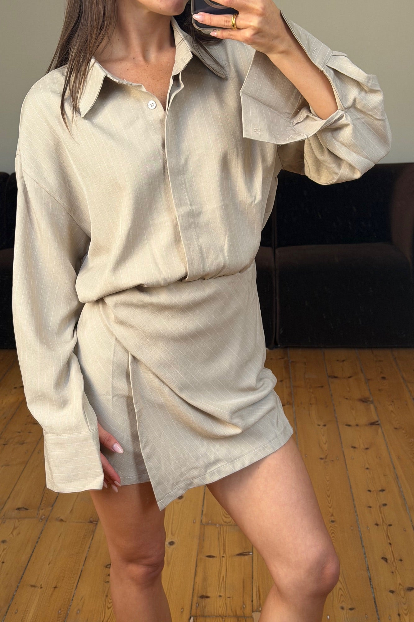 Theo Mini Dress Beige