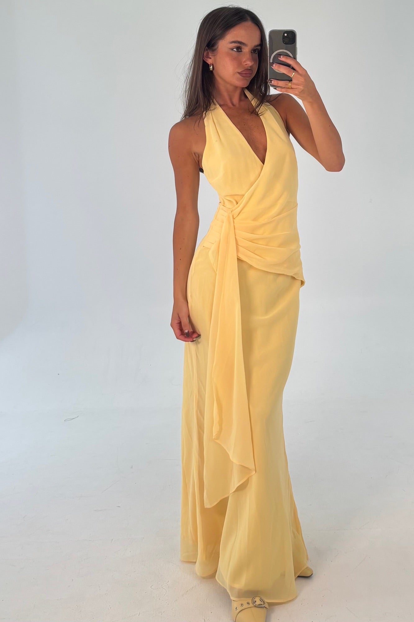 Sarena Midi Dress Lemon