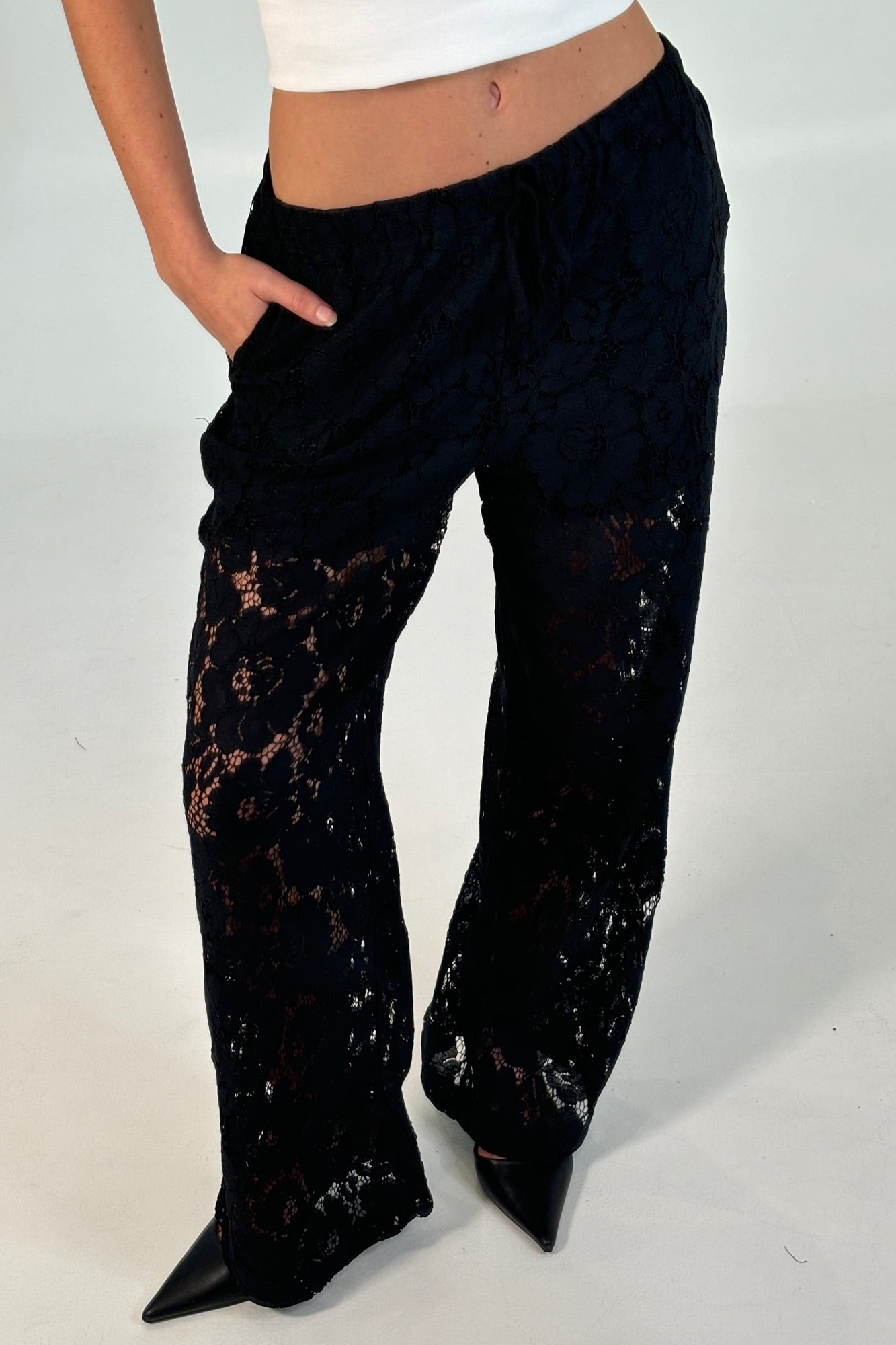 Sarah Lace Pant Black