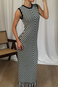 Zahlia Maxi Dress Black Stripe