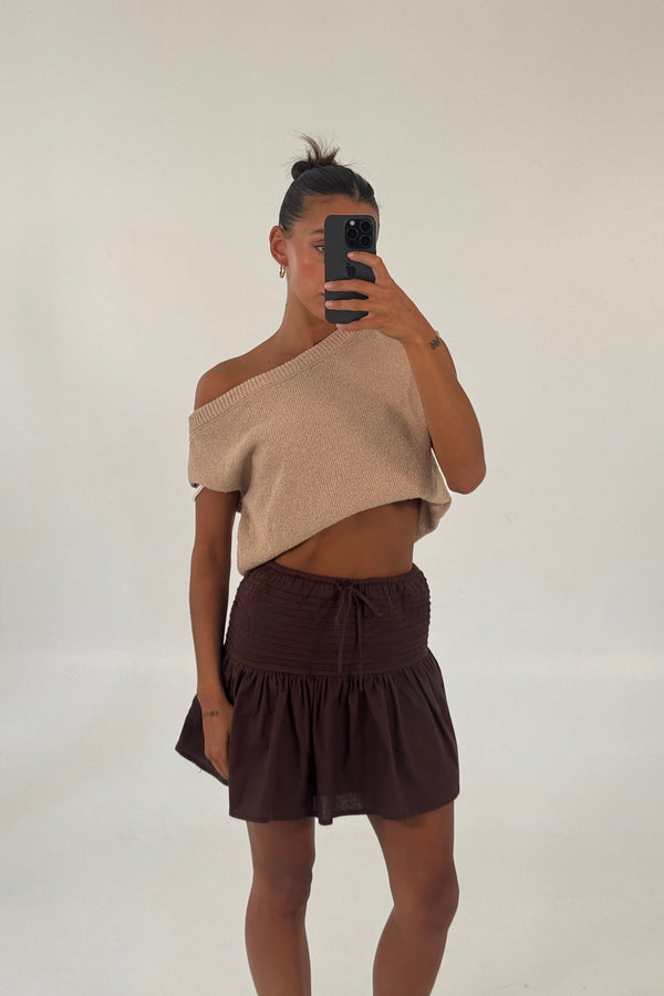 Tobias Mini Skirt Chocolate