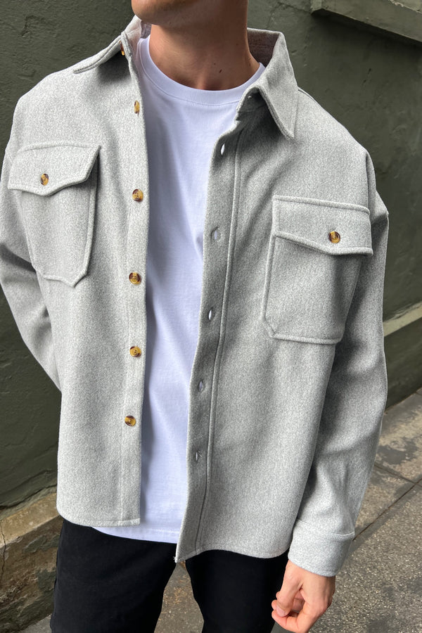 Heavyweight Box Overshirt Grey