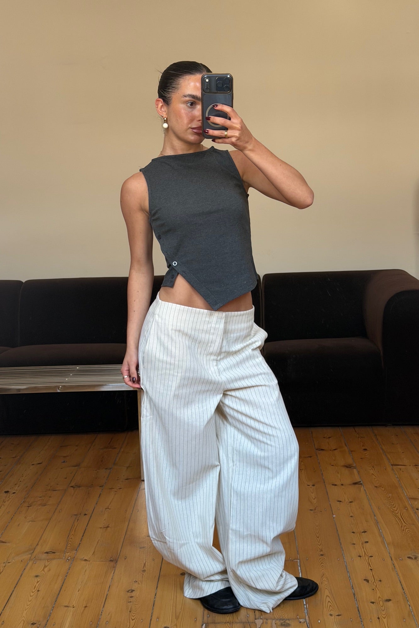 Romley Pinstripe Pant Oat