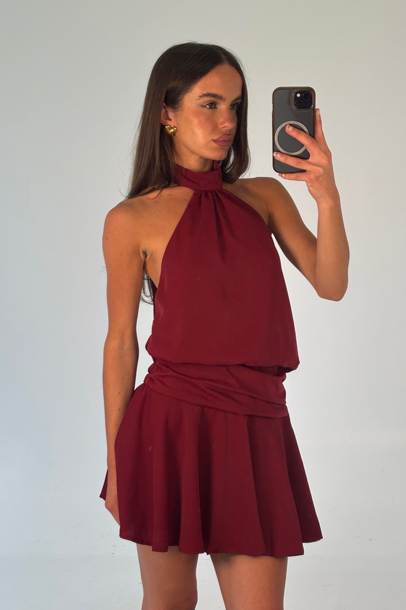 Renae Mini Dress Wine