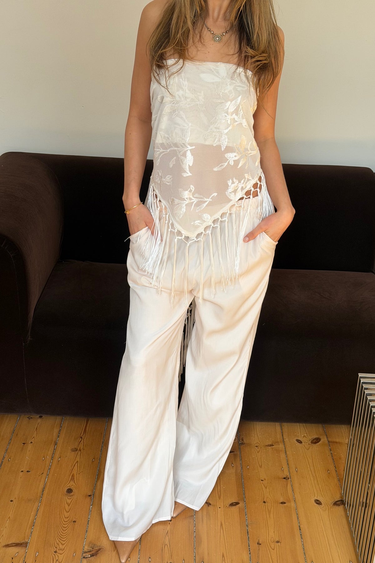 Olivera Fringe Scarf Set White