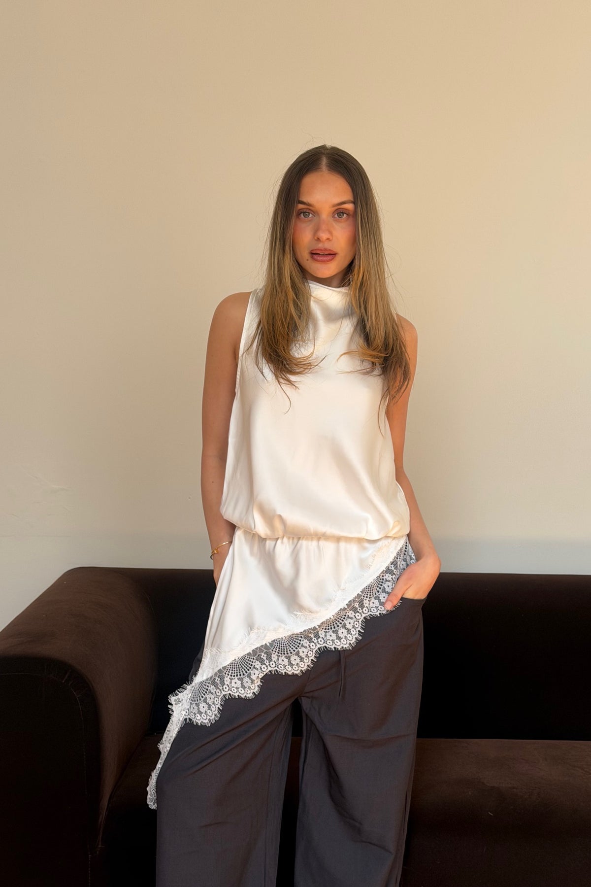 Prue Lace Top White