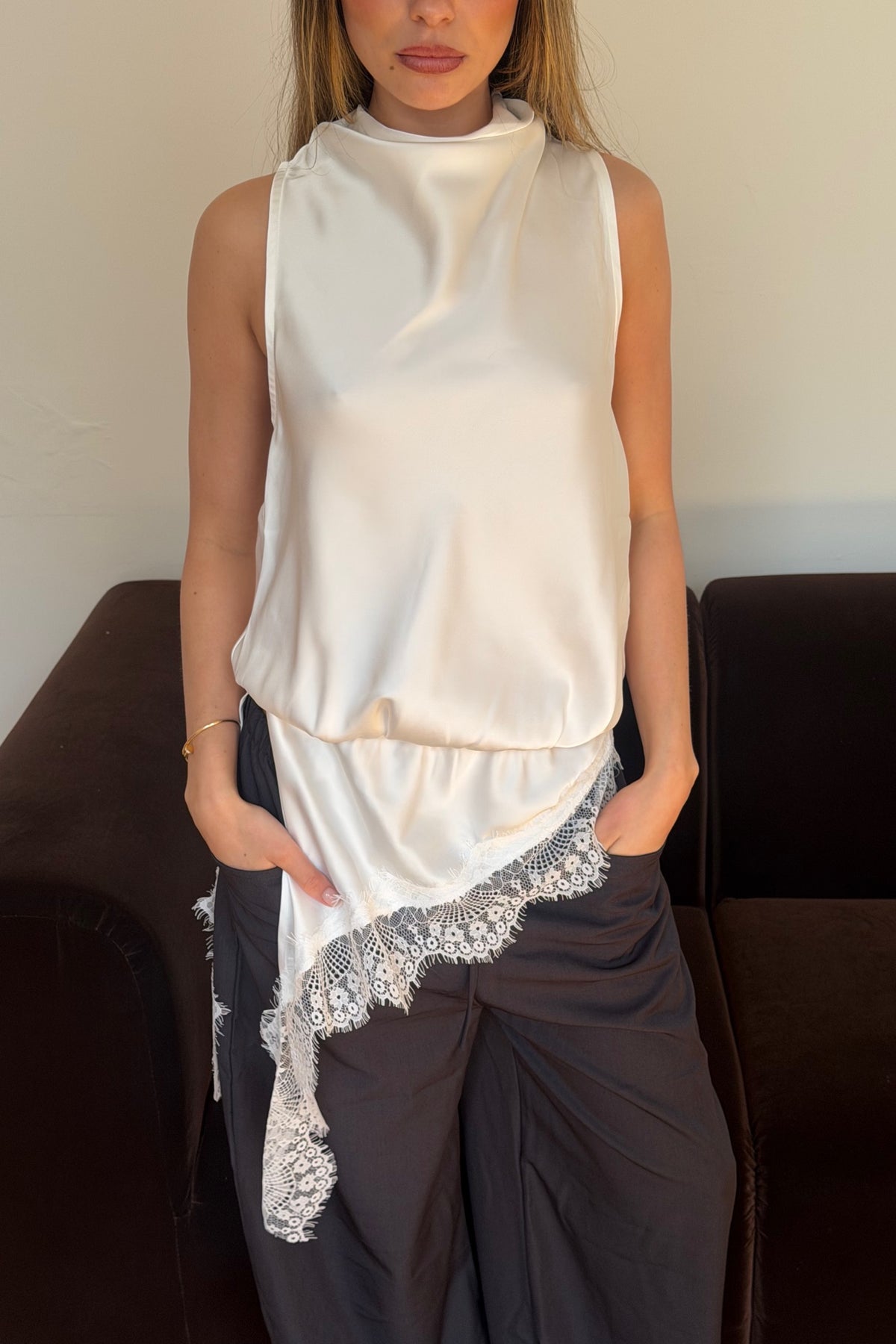 Prue Lace Top White