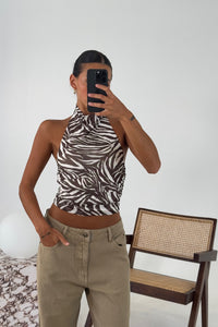 Talulah Halter Top Brown