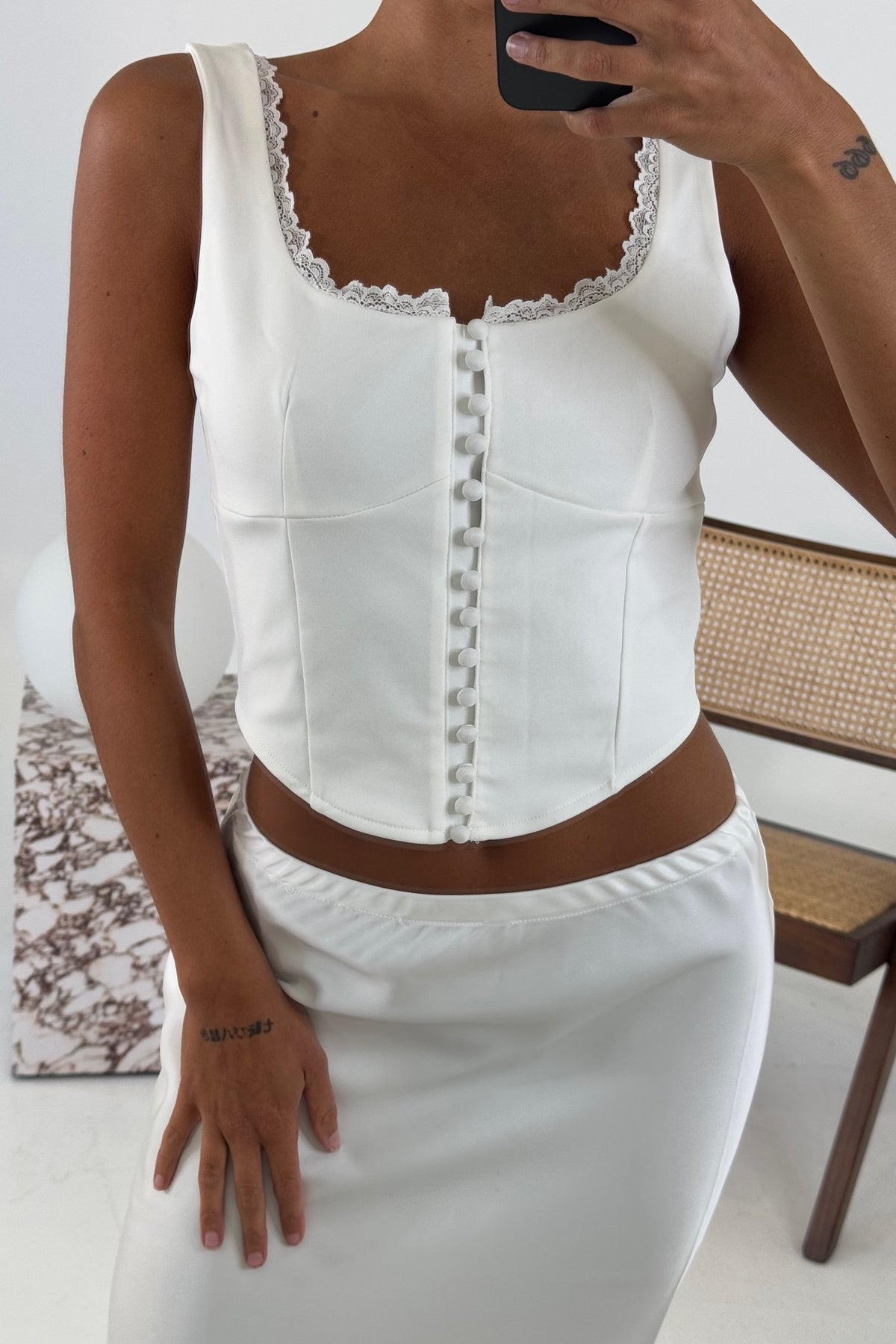 Lois Top White - FINAL SALE