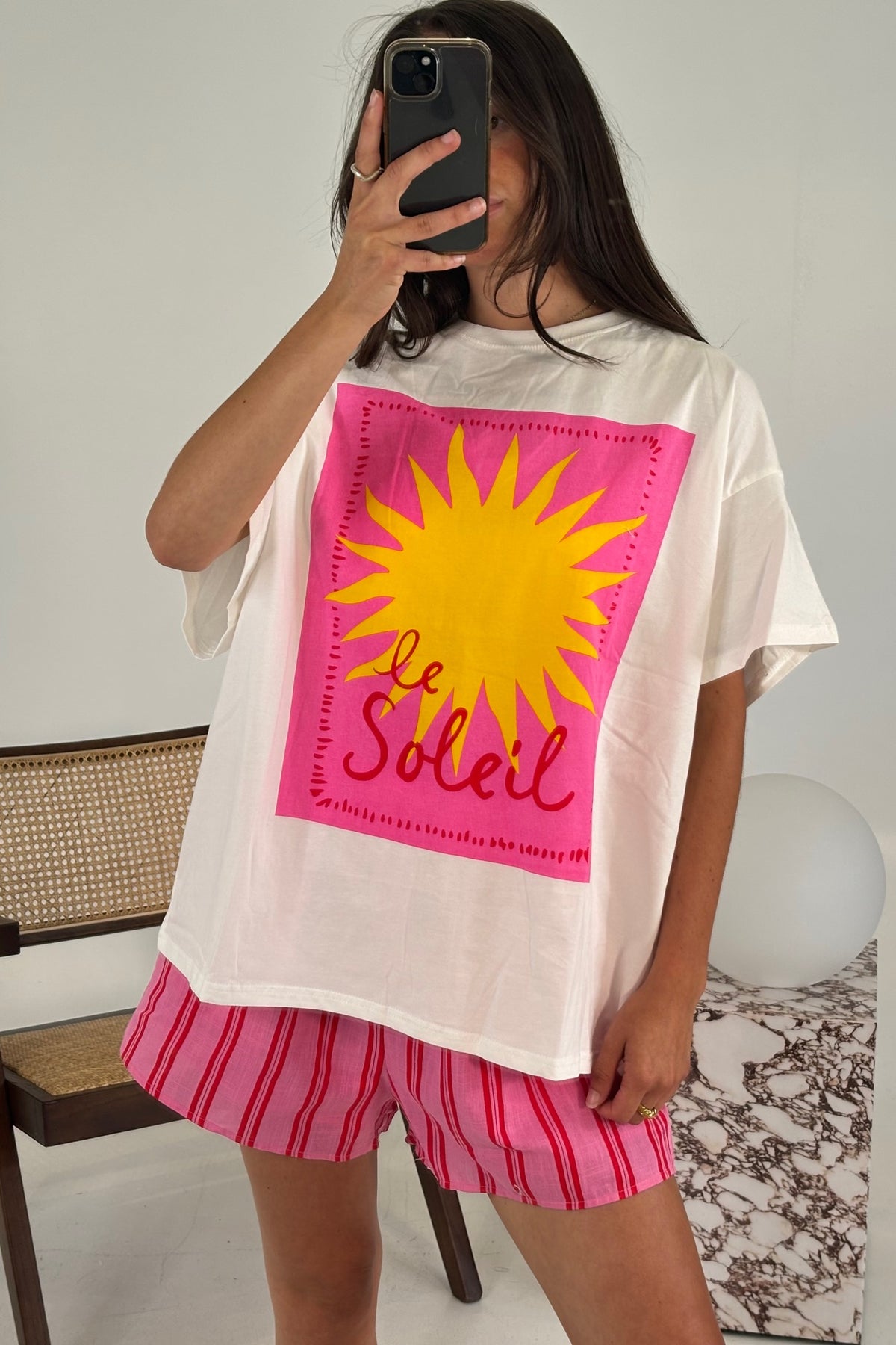 Soleil Top White/Pink