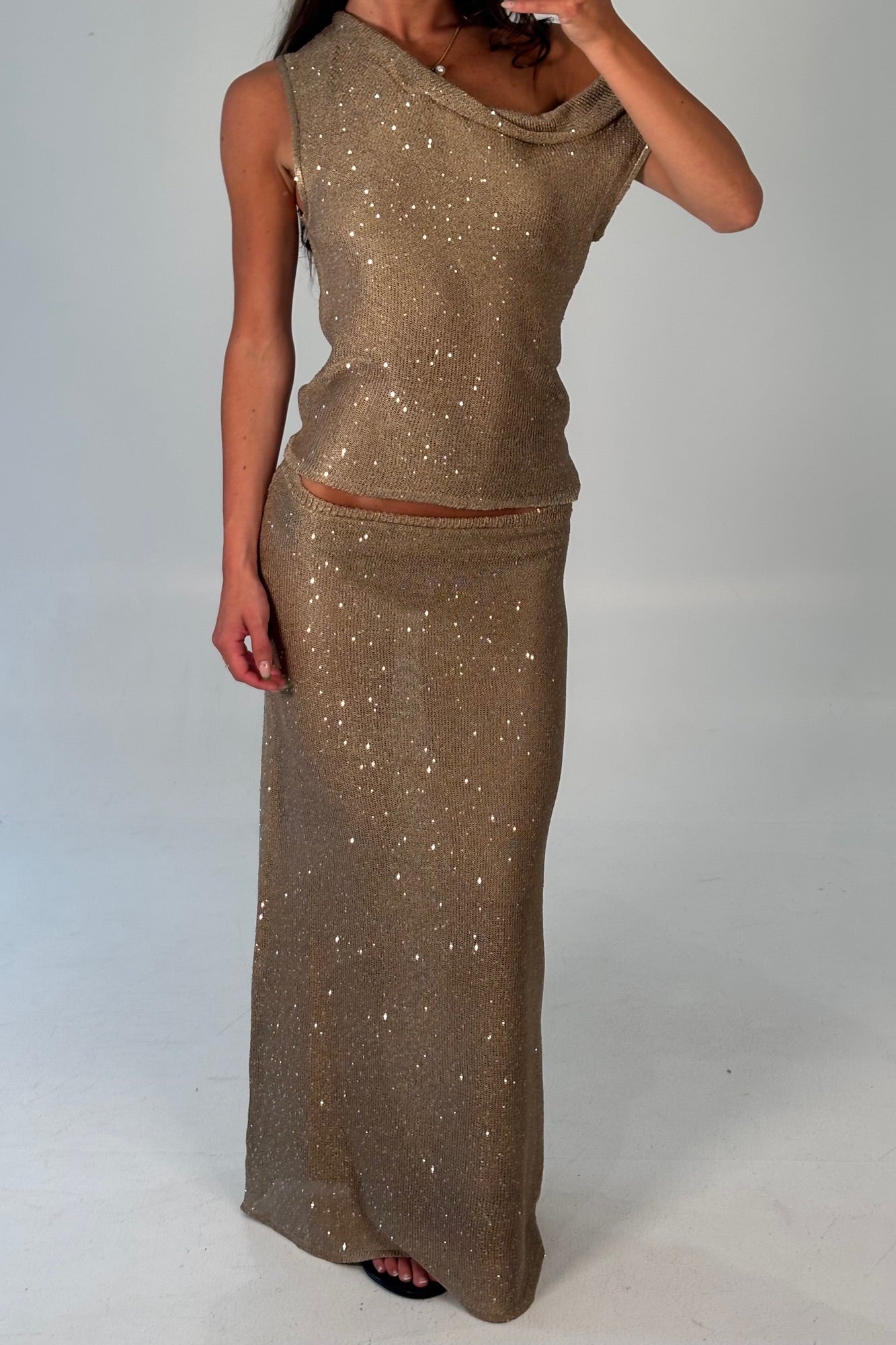 Manni Midi Skirt Gold