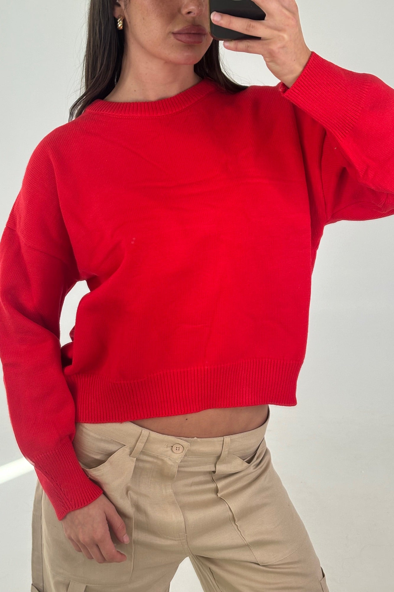 Bianka Crew Neck Sweater Cherry