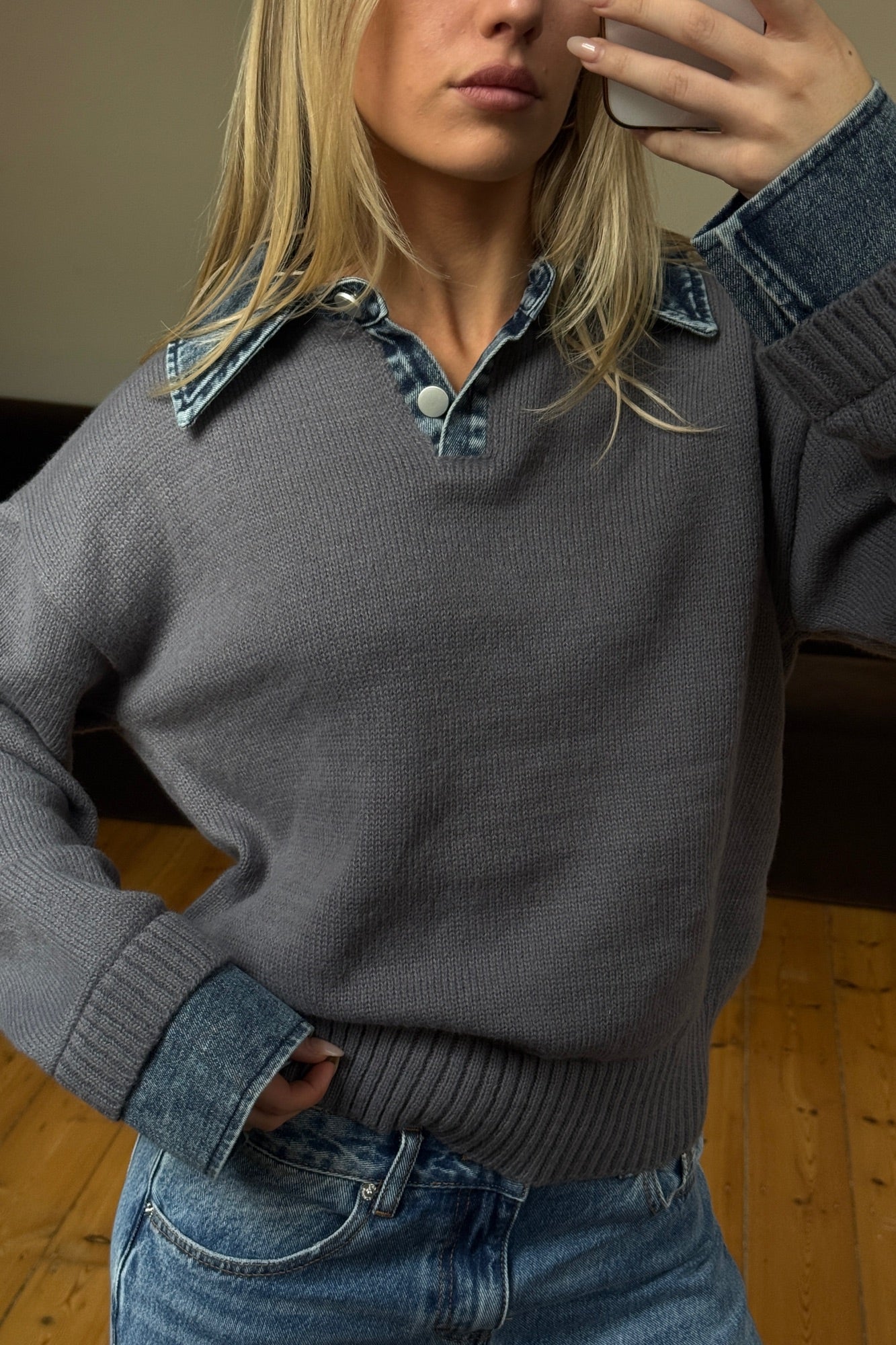 Marita Knit Jumper Charcoal