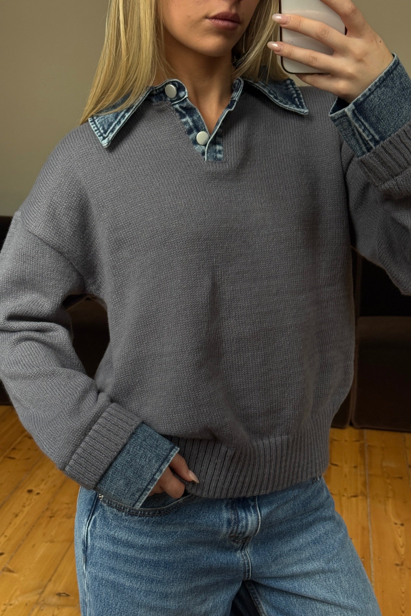 Marita Knit Jumper Charcoal