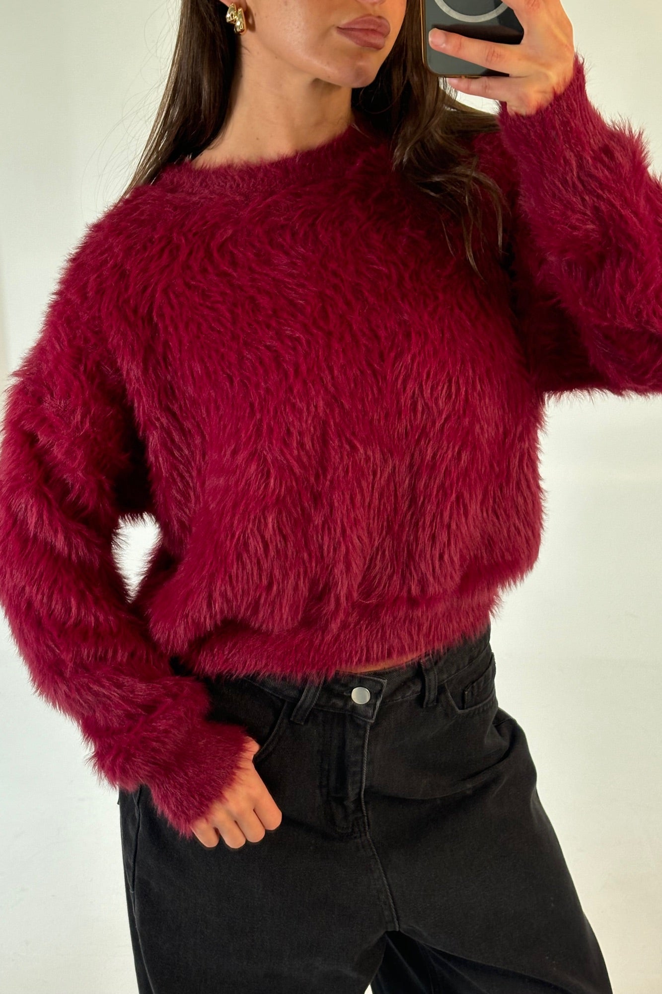 Arizona Fluffy Knit Wine