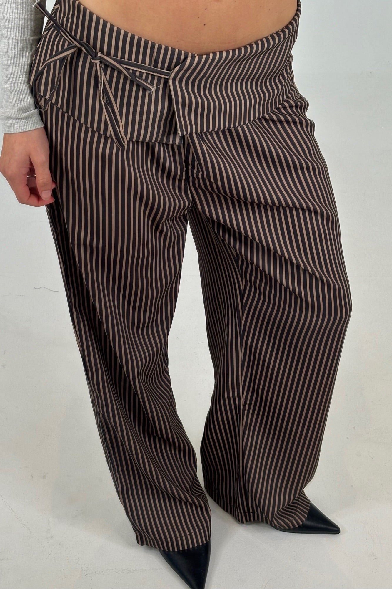 June Pinstripe Pant Brown