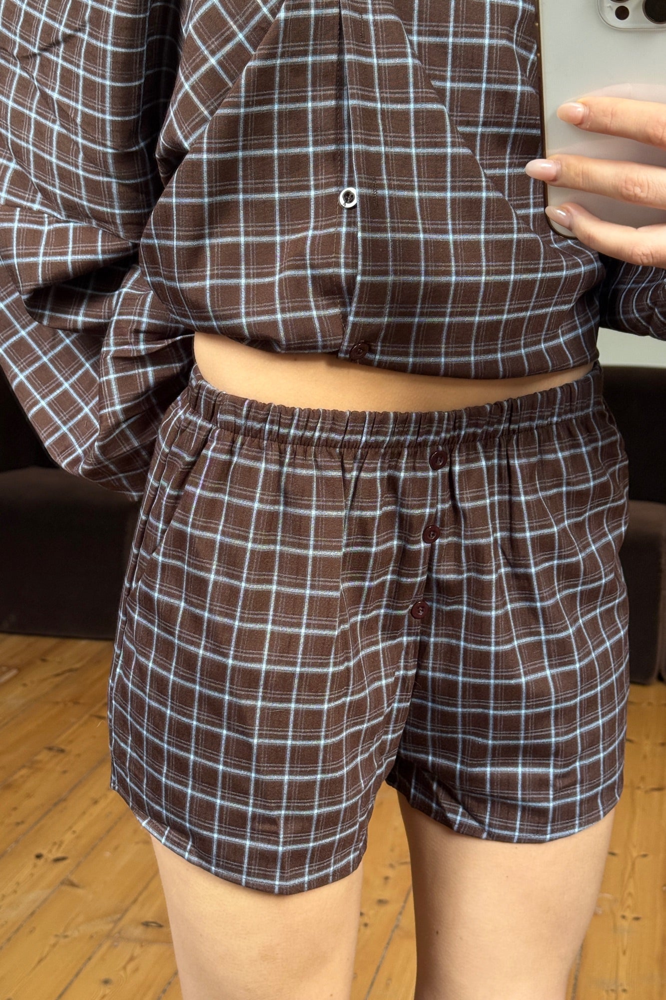 Rocky Shirt Set Chocolate Plaid
