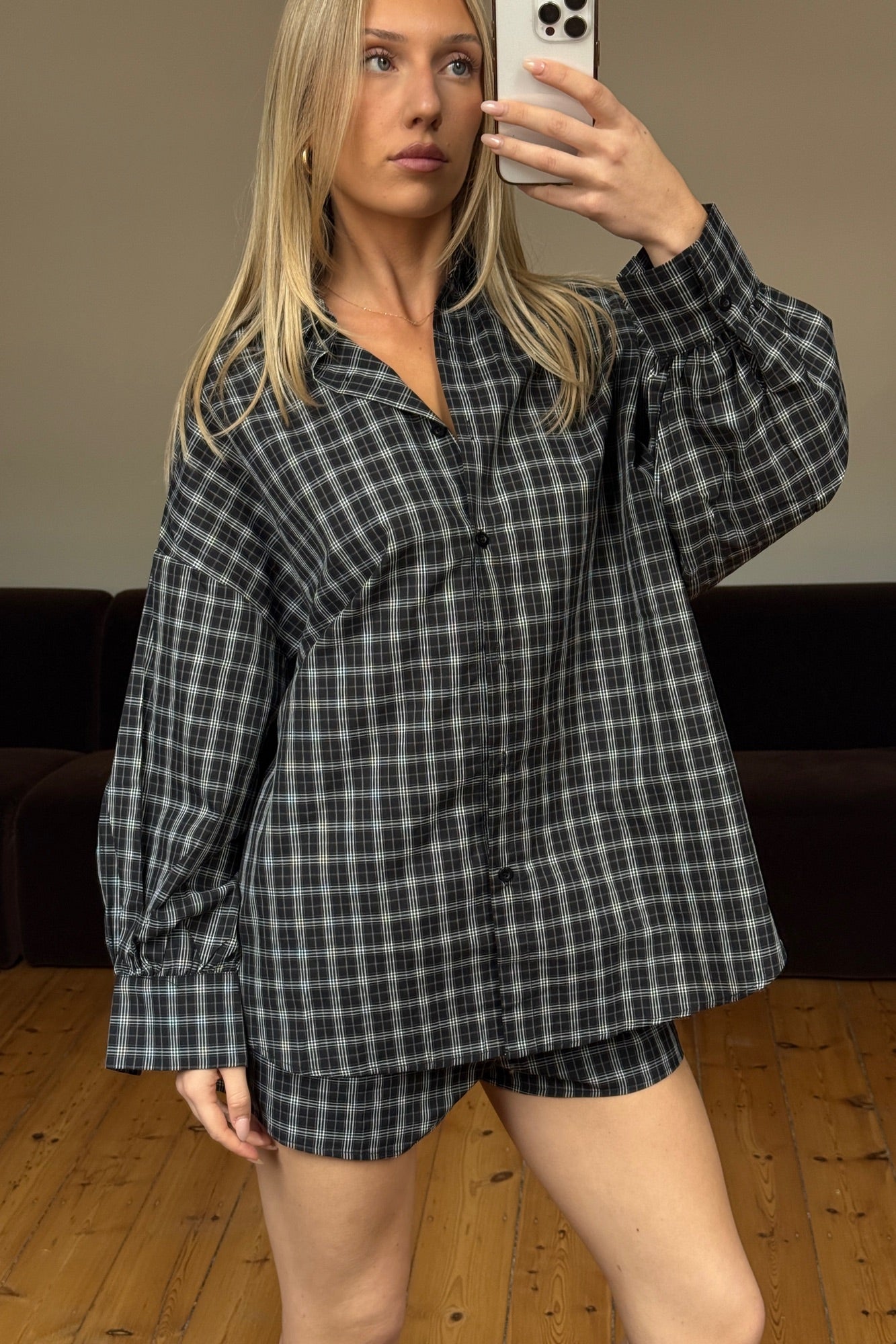 Rocky Shirt Set Black Plaid