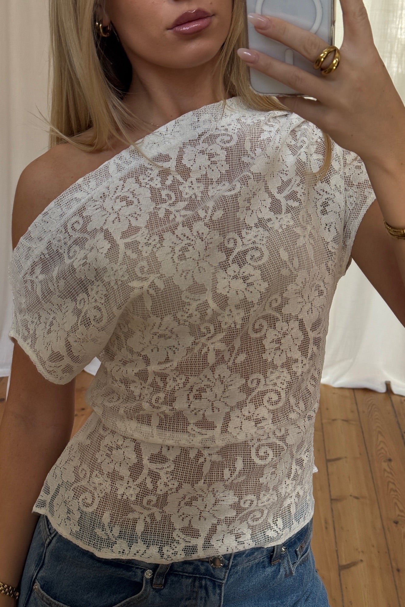 Lori Lace Top Cream