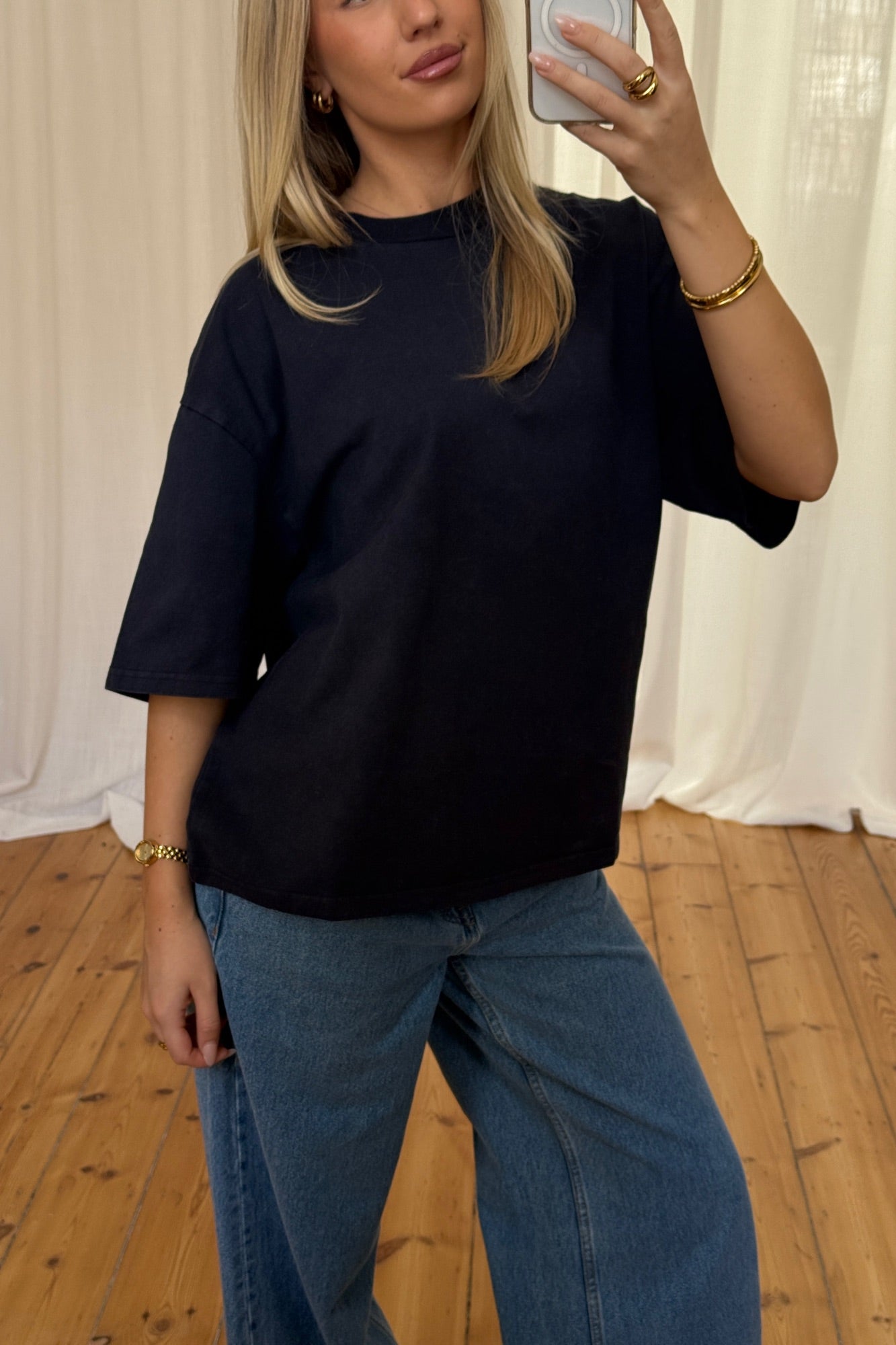 Unisex Emmett Box Tee Navy