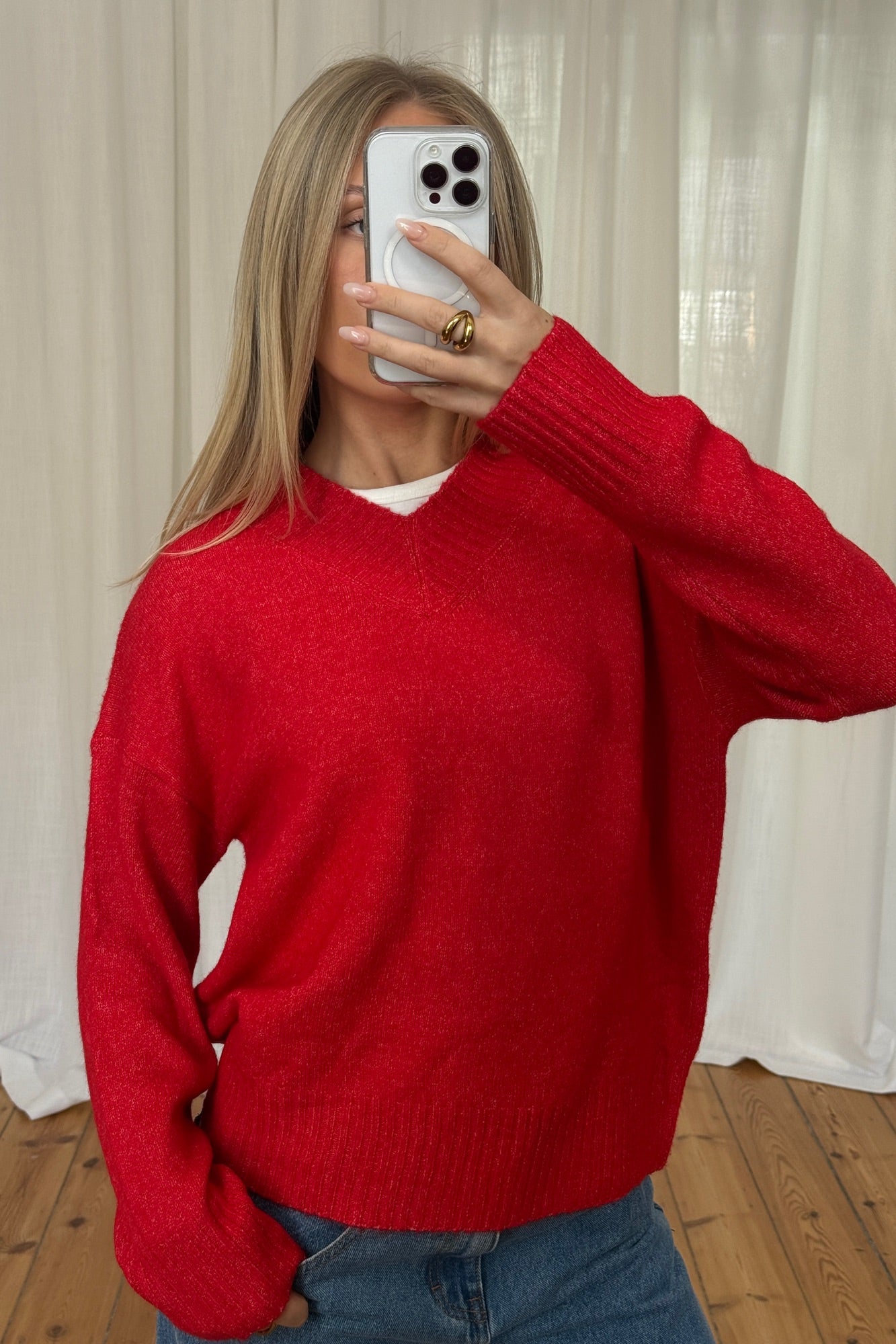 Adara Knit Jumper Cherry