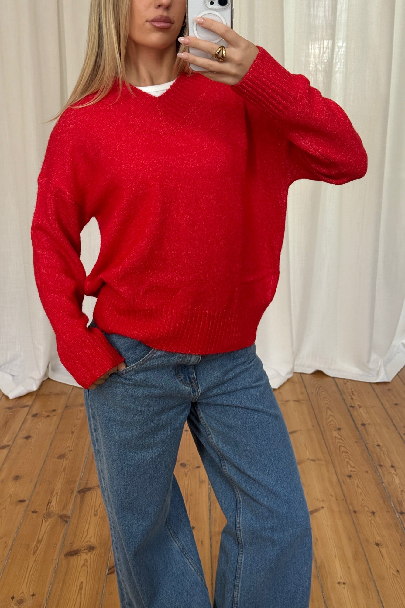 Adara Knit Jumper Cherry