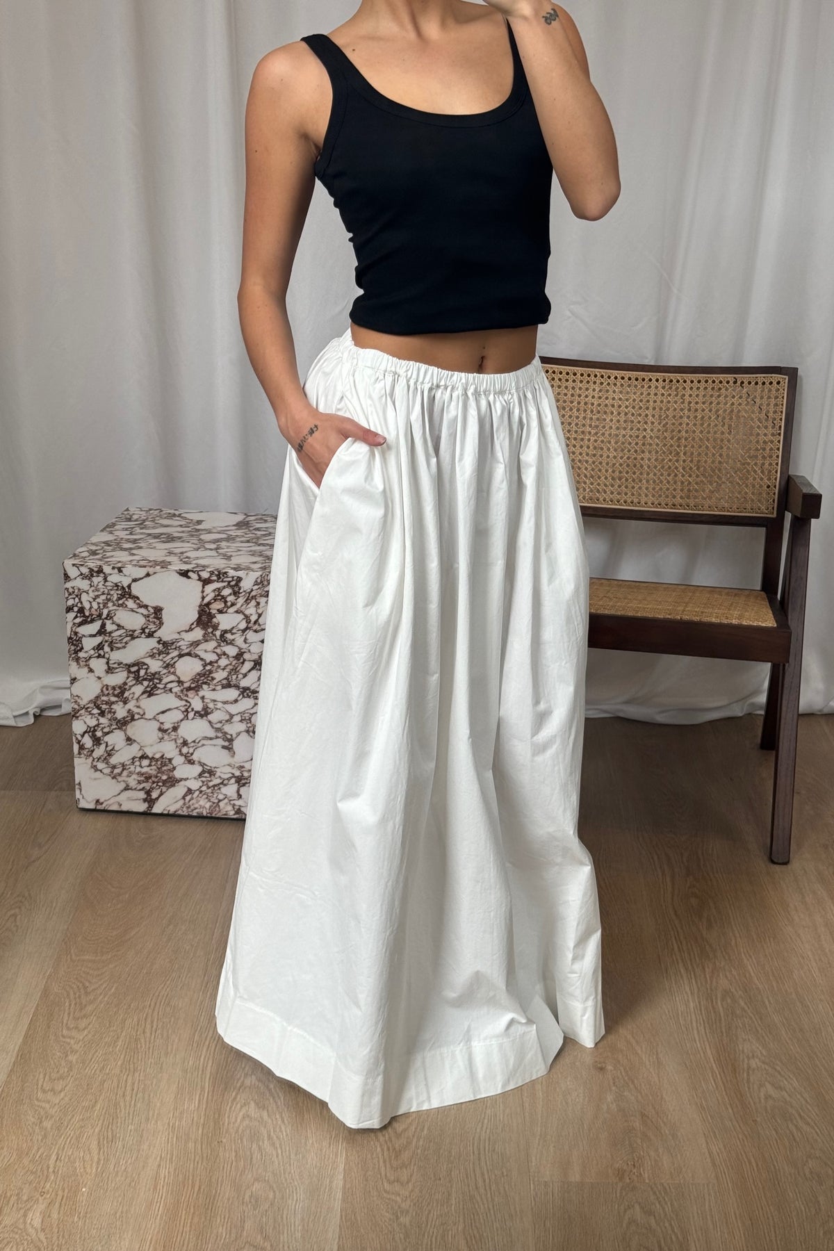 Hilary Maxi Skirt White