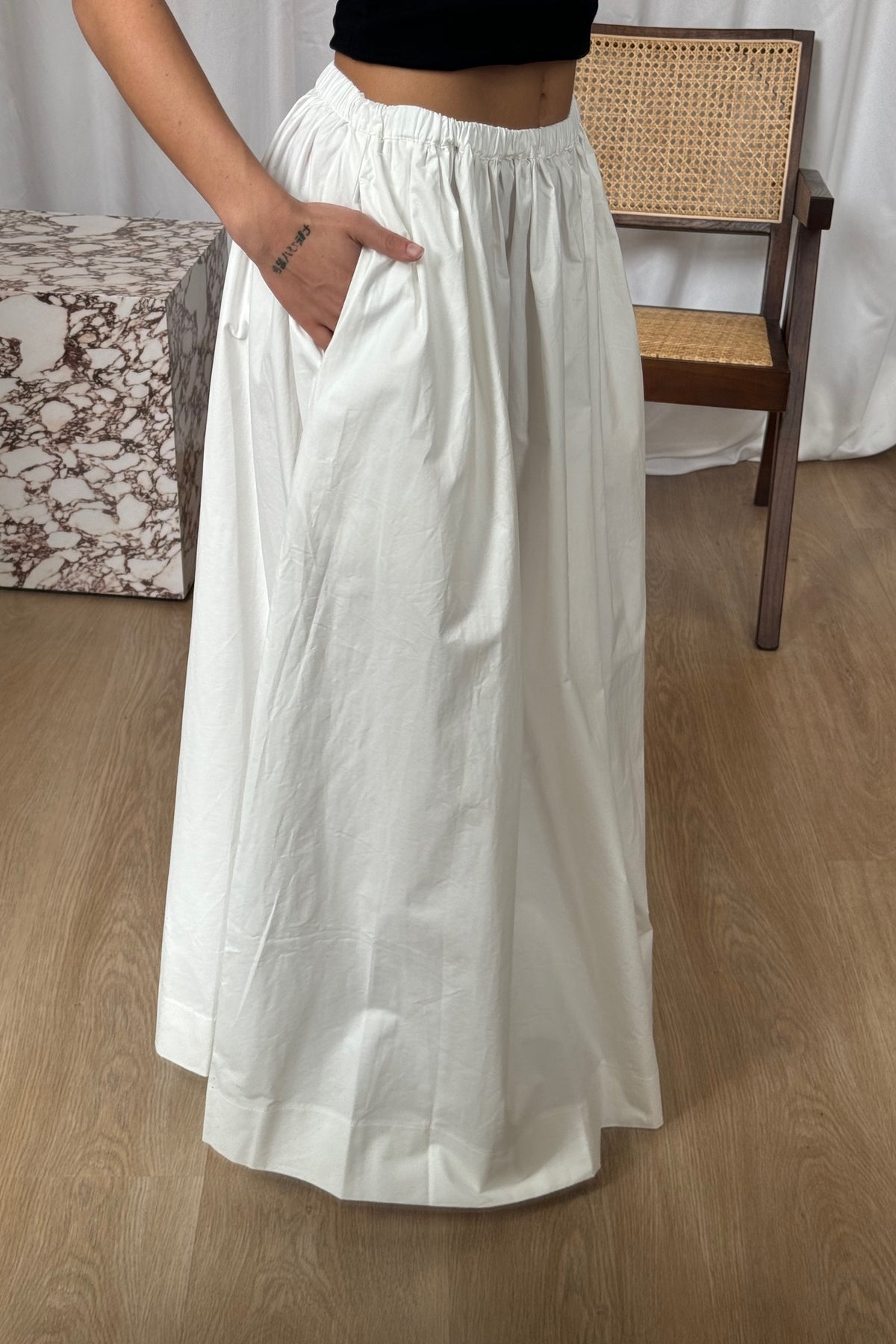 Hilary Maxi Skirt White