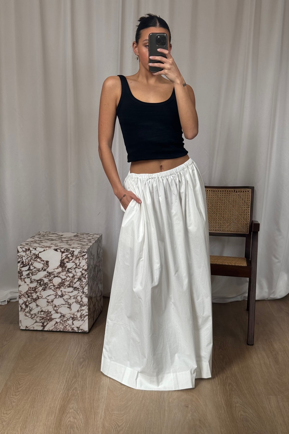 Hilary Maxi Skirt White