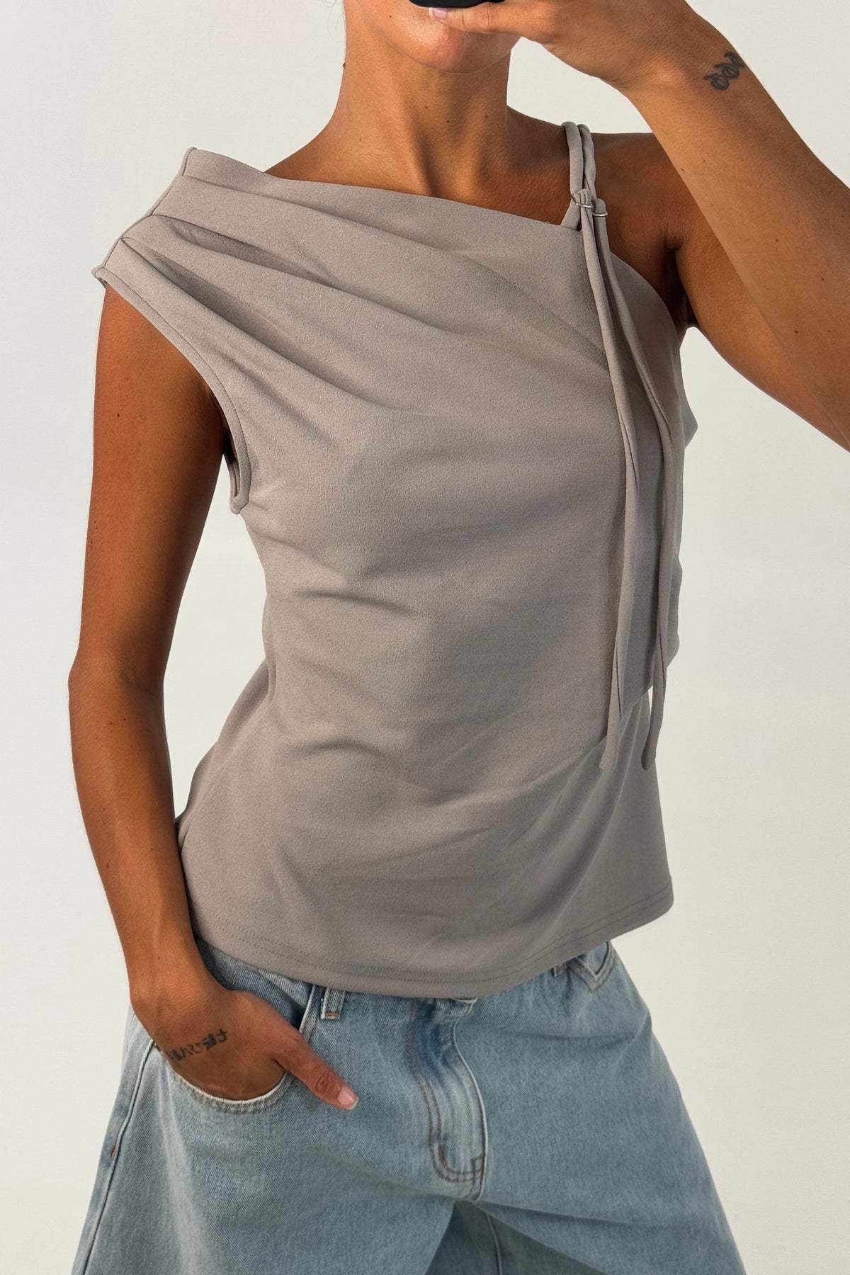 Pasha Top Grey