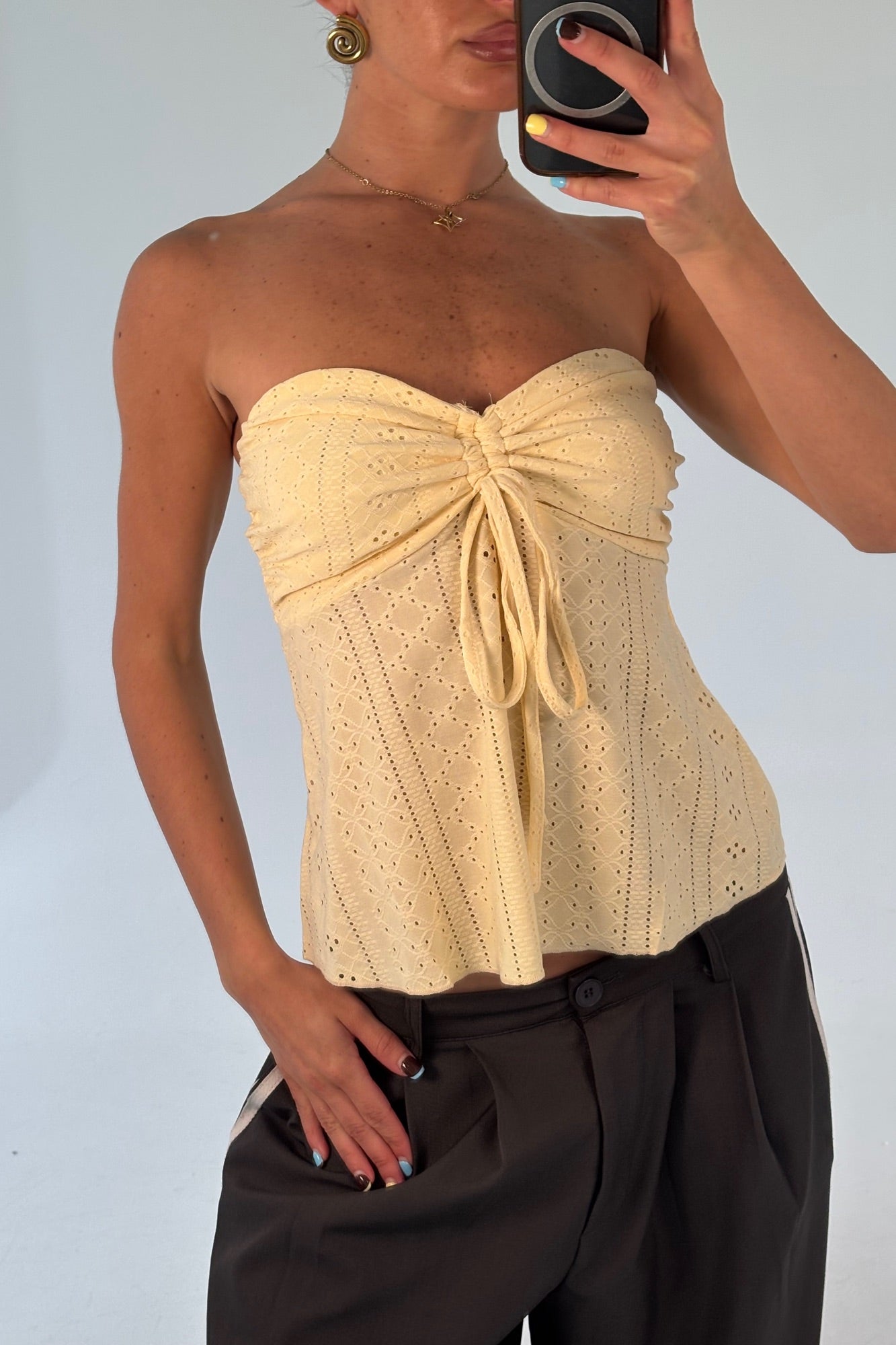 Estella Strapless Top Lemon