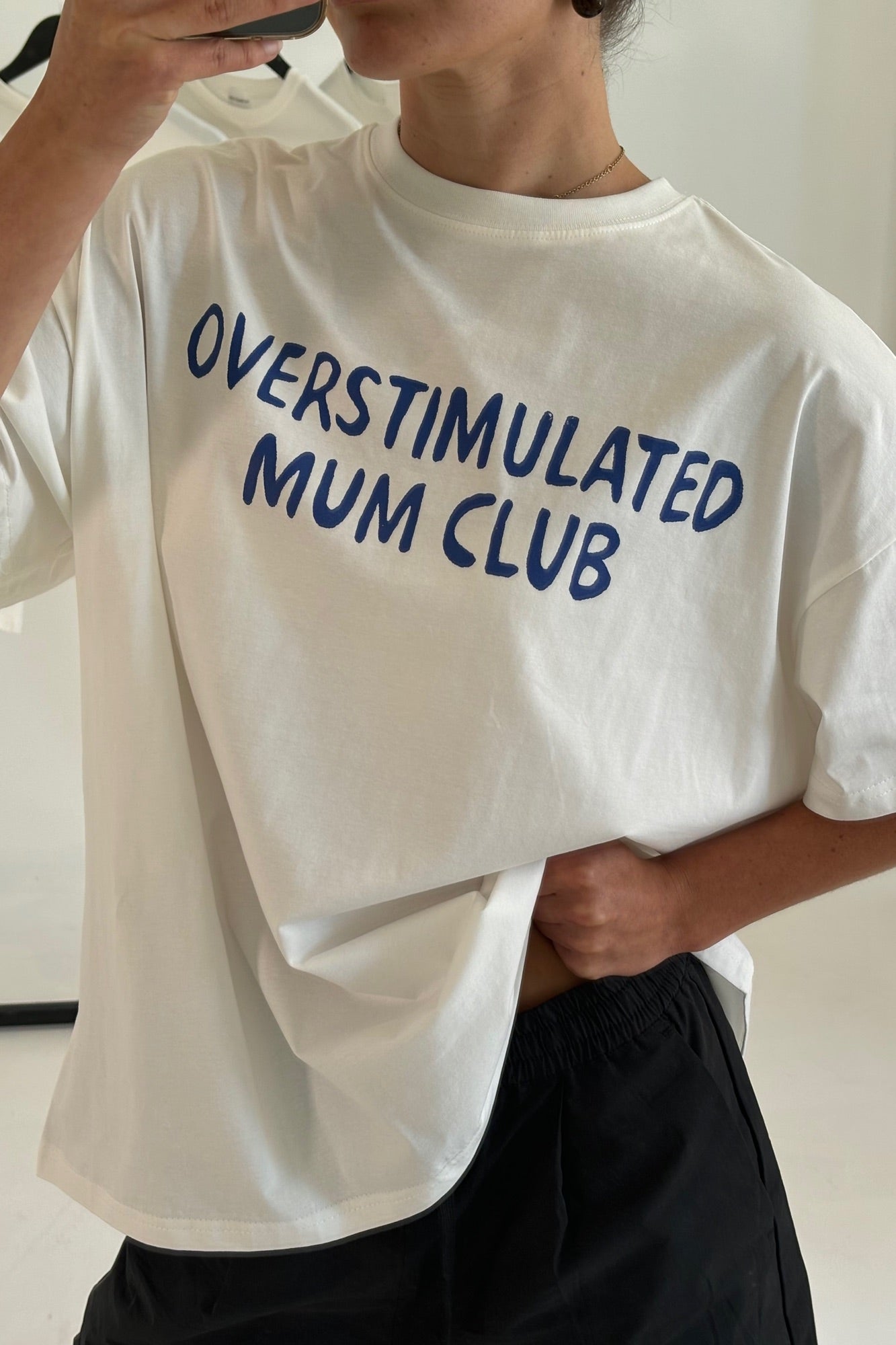 Overstimulated Mum Club Top White - FINAL SALE