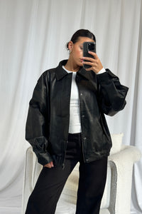 Unisex Bomber Jacket Vintage Black