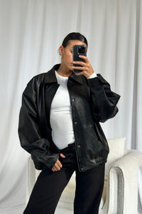 Unisex Bomber Jacket Vintage Black