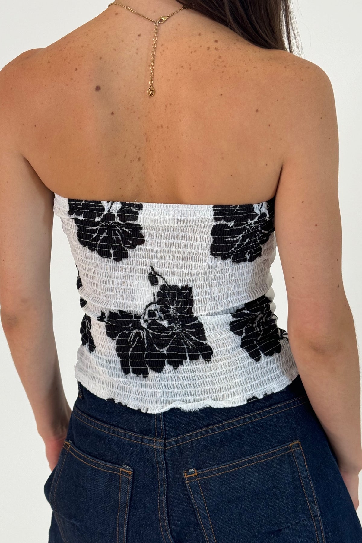 Flora Strapless Top White