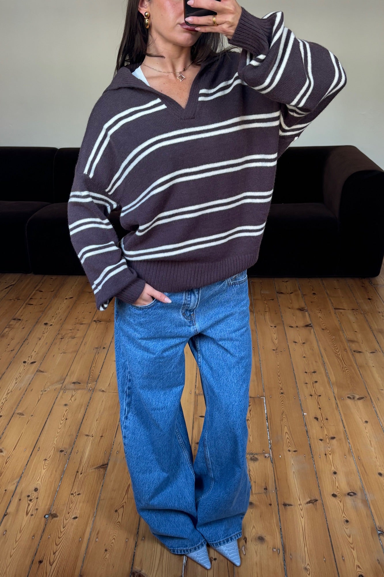 Pina Knitted Polo Chocolate