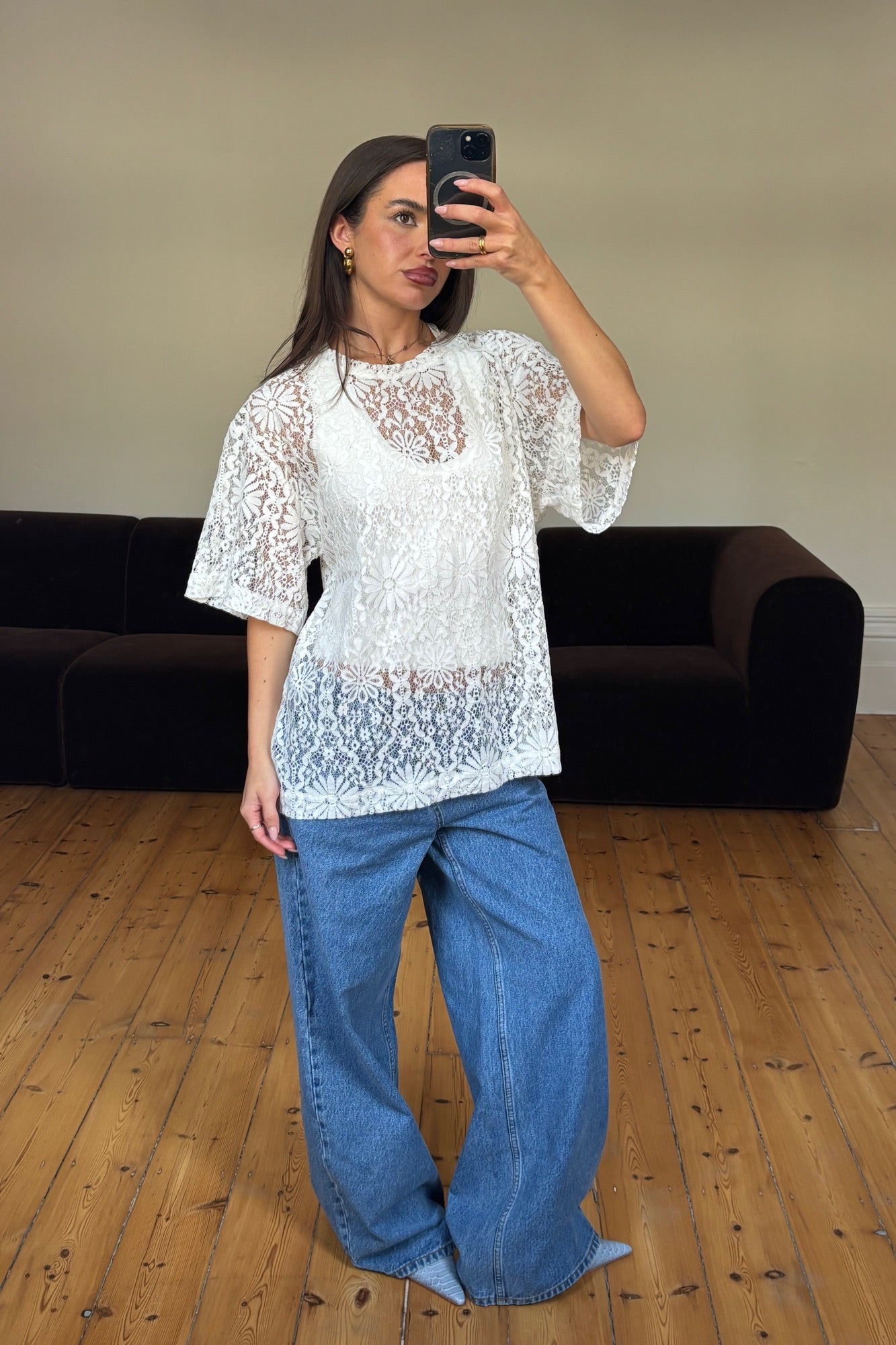 Sander Lace Top White