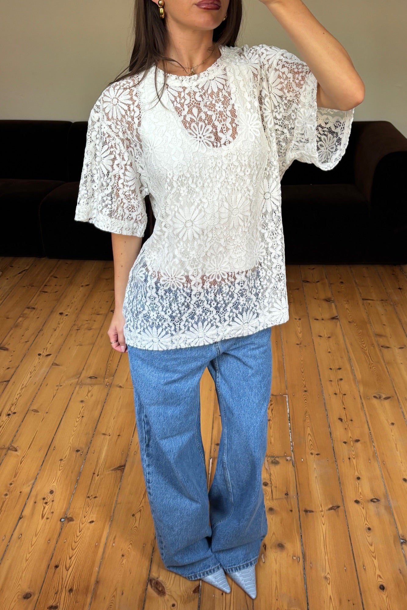 Sander Lace Top White