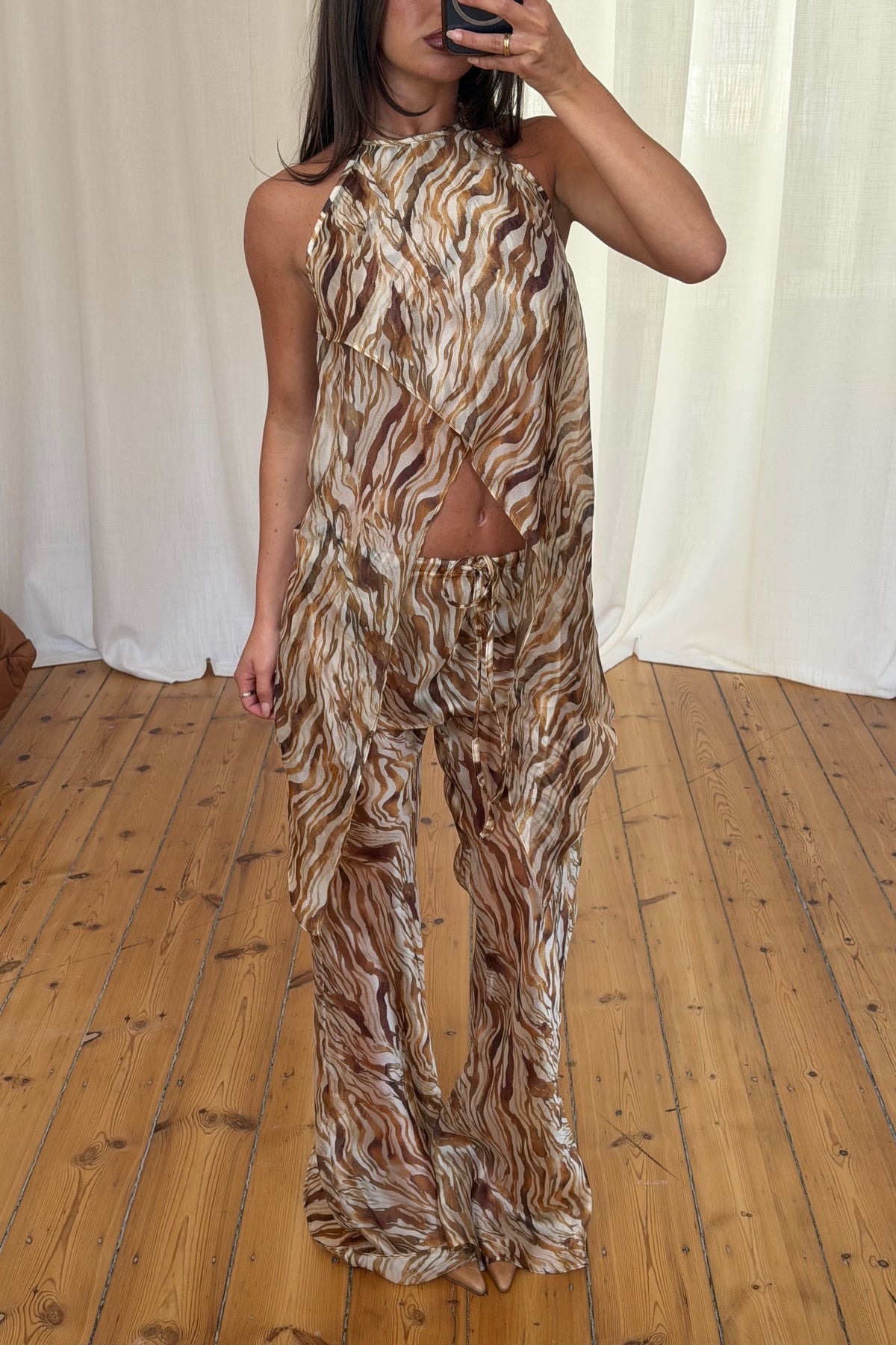 Tarryn Pant Brown Print