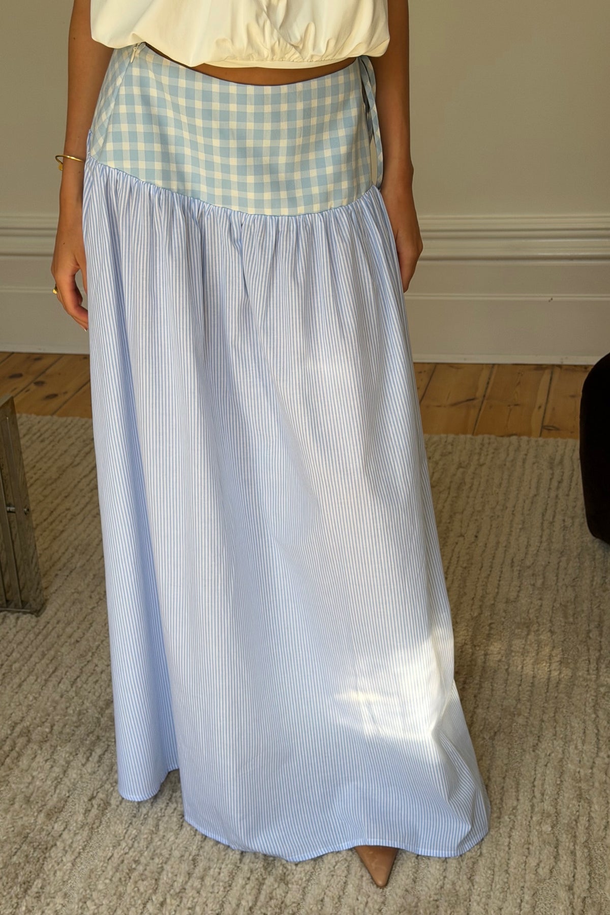 Rylan Maxi Skirt Blue Stripe