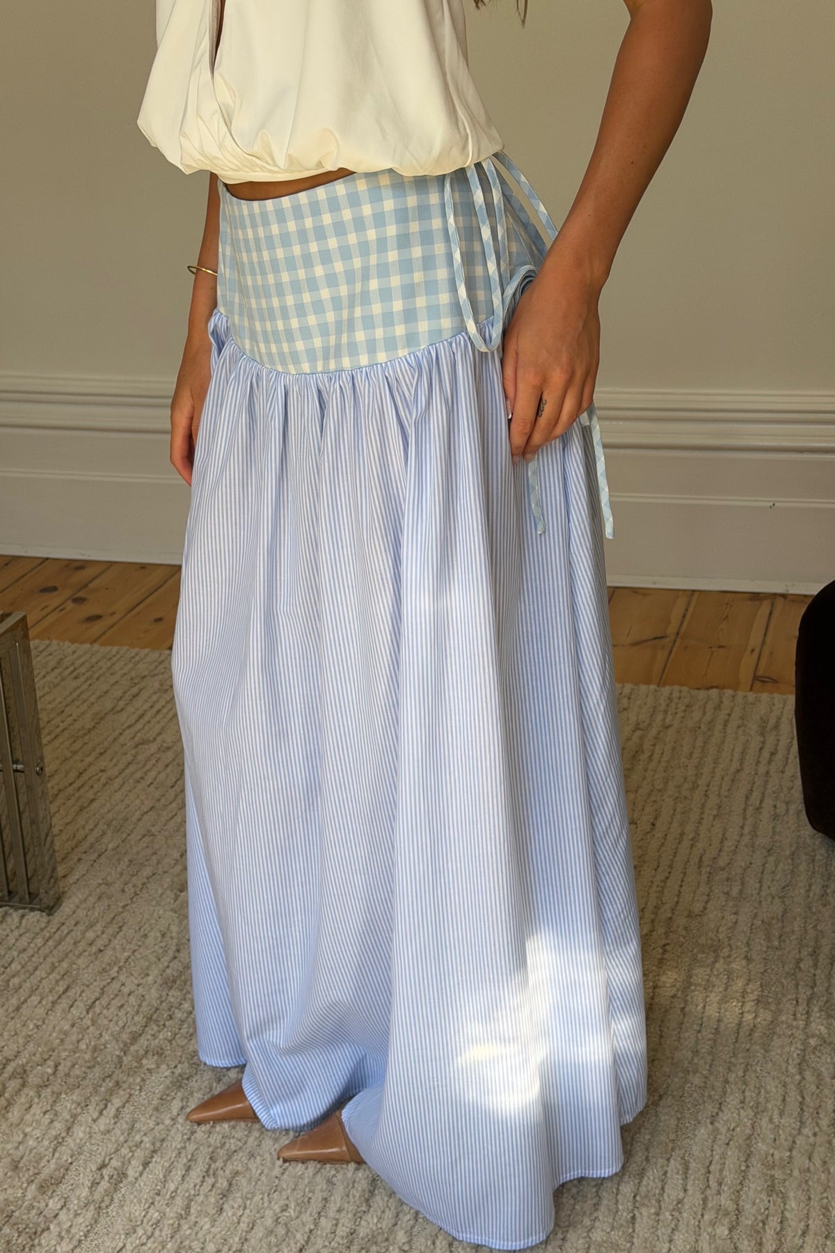 Rylan Maxi Skirt Blue Stripe