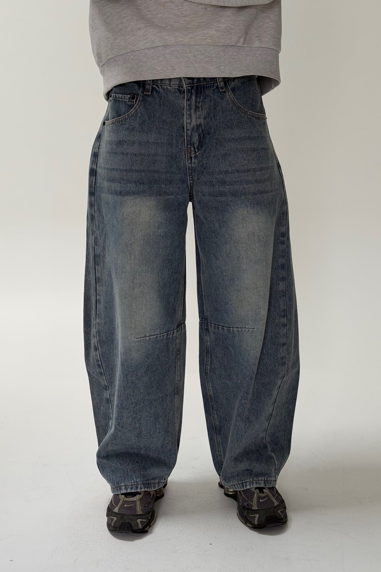 Silv Baggy Drawstring Denim Blue