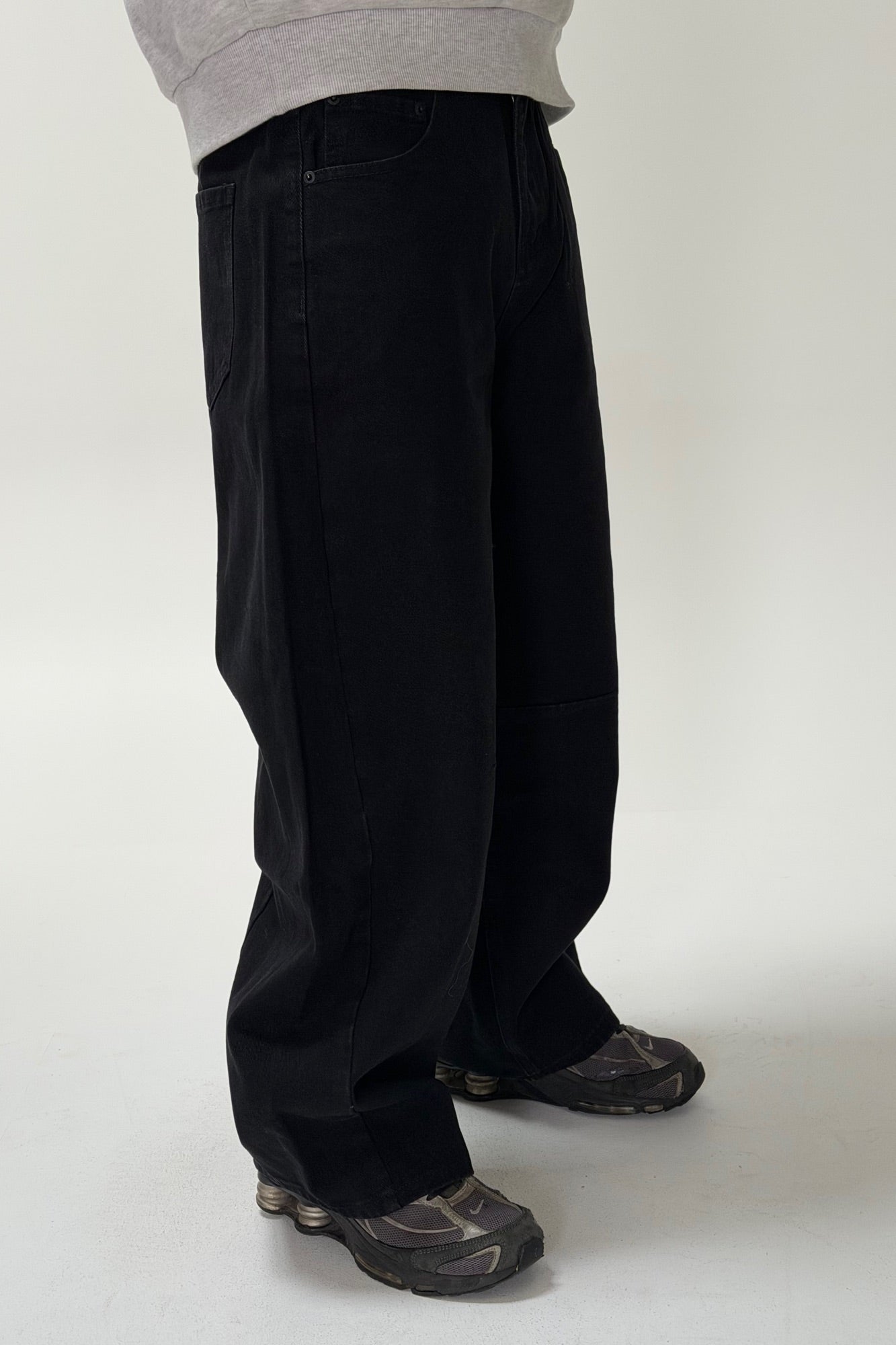 Silv Baggy Drawstring Denim Black
