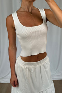 Lacey Crop White - FINAL SALE