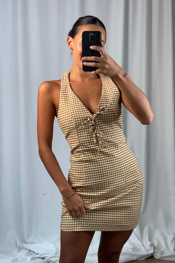 Sherene Halter Dress Mustard