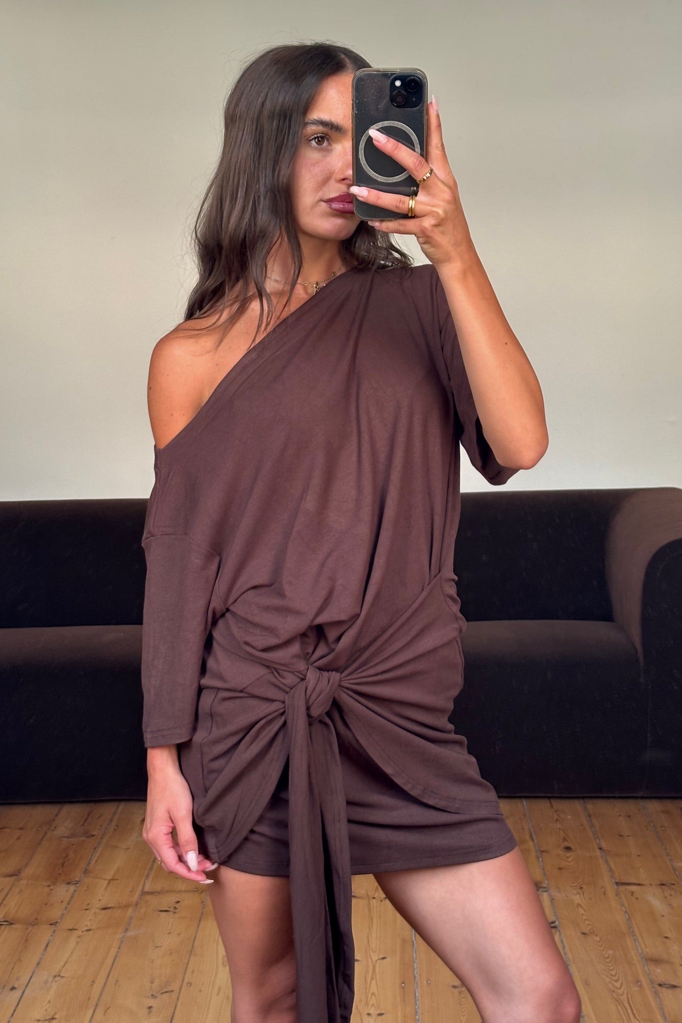 Tyla Mini Dress Chocolate