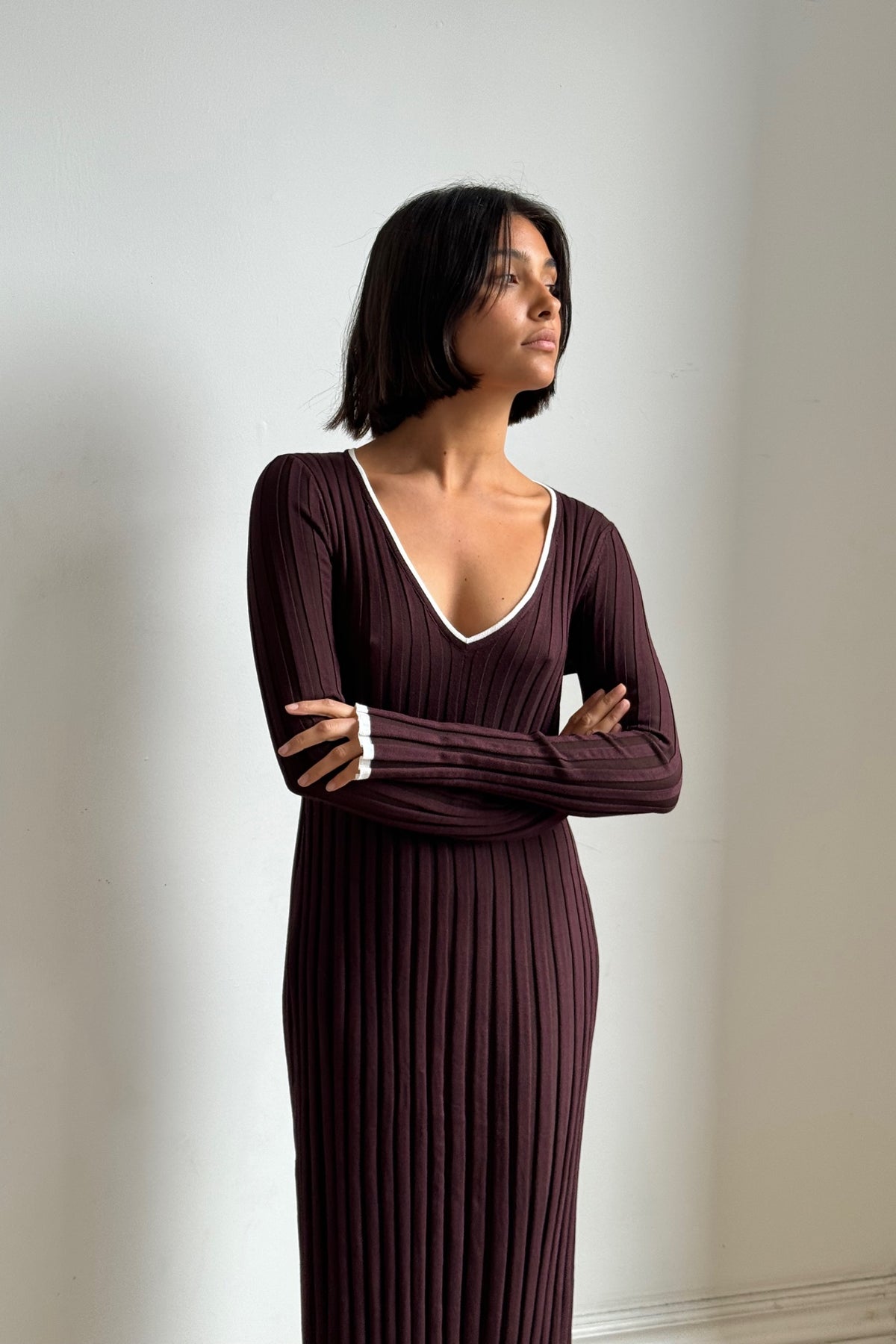 Margo Midi Dress Dark Choc