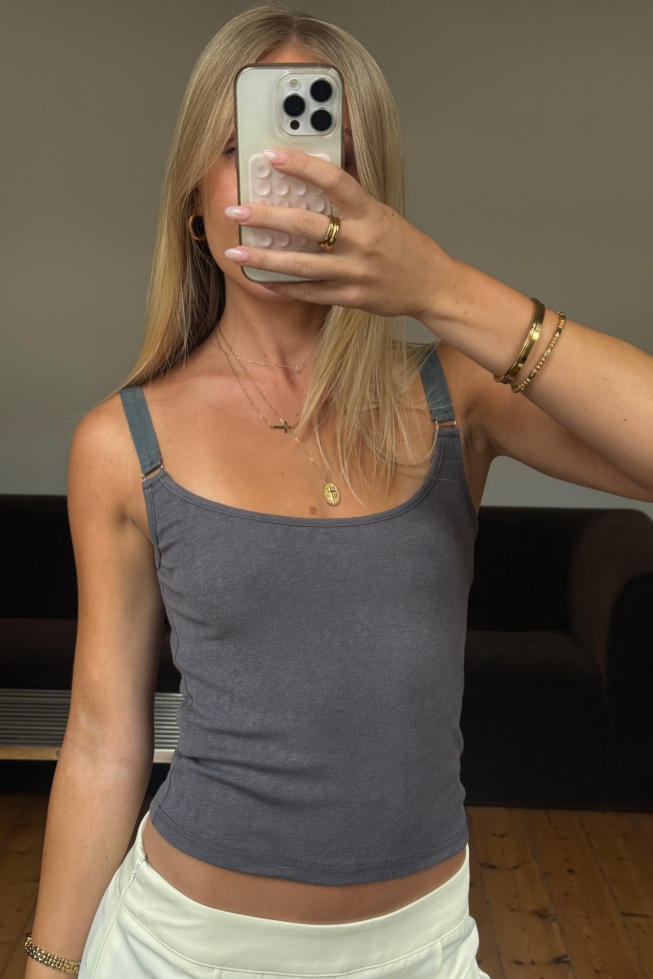 Hazel Singlet Charcoal